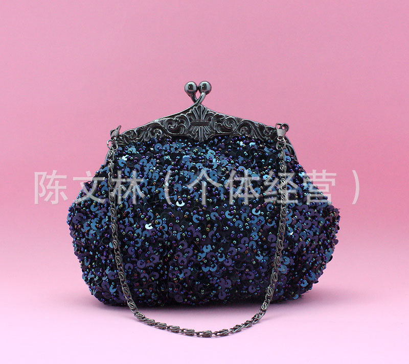 Navy-Blue-Ladies-Beaded-Sequined-Wedding-Evening-Bag-Clutch-handbag ... Navy-Blue-Ladies-Beaded-Sequined-Wedding-Evening-Bag-Clutch-handbag ...