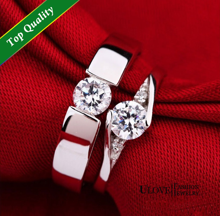 60 off Promotion 2Pcs Fashion Silver 925 Zircon Engagement Ring Wedding Rings for Men and Women
