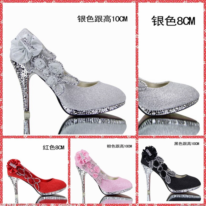 prom heels wedding shoes women high heels crystal summer dress Wedding shoes woman platforms silver rhinestone