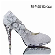 prom heels wedding shoes women high heels crystal summer dress Wedding shoes woman platforms silver rhinestone