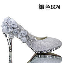 prom heels wedding shoes women high heels crystal summer dress Wedding shoes woman platforms silver rhinestone