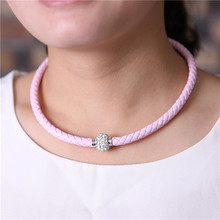 2014 candy colored leather accessories both necklaces bracelets and can alloy rhinestone jewelry simple and stylish
