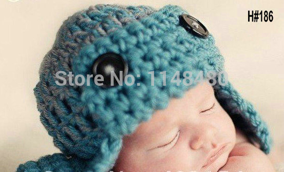 100 Handmade Crochet Baby Boy Pilot Caps in Blue or jewelry blue Avaitor hat for Christmas
