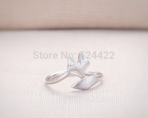 Min 1pc Cute Fox Ring Gold Silver rose gold fox Midi ring Wedding rings Female Unique