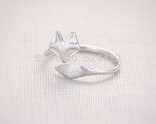 Min 1pc Cute Fox Ring Gold Silver rose gold fox Midi ring Wedding rings Female Unique