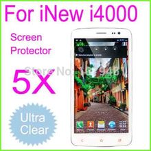 Stock!5x Smartphone Andriod iNew i4000S Screen Protector,Ultra-Clear lcd protective cover film for INEW I4000 MTK6592 Octa Core