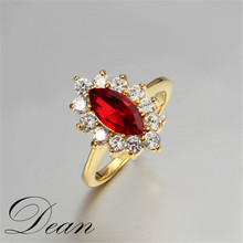 18k gold plated sunflower ring with cz swiss diamond jewelry ruby bijouterie accessories for women  2014 new arrived JKR290
