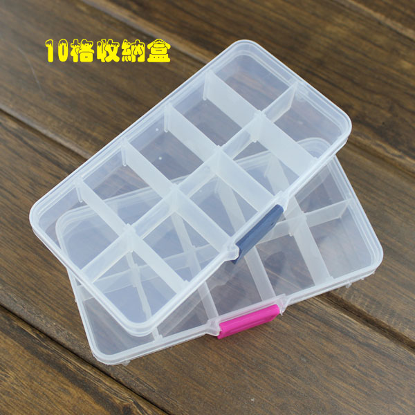 10 compartment free installation demolition Transparent PP plastic stud earring jewelry cosmetic button Screw storage box