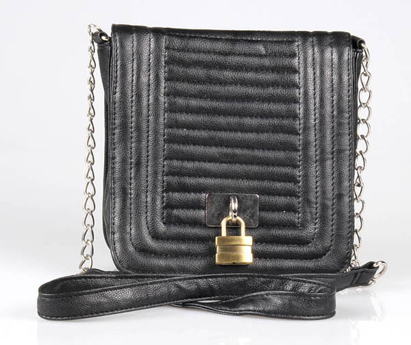 Women black clutch bag Fashion clutch shoulder bag Stripe clutch High Quality With Padlock And Stirpe