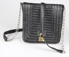 Women black clutch bag Fashion clutch shoulder bag Stripe clutch High Quality With Padlock And Stirpe