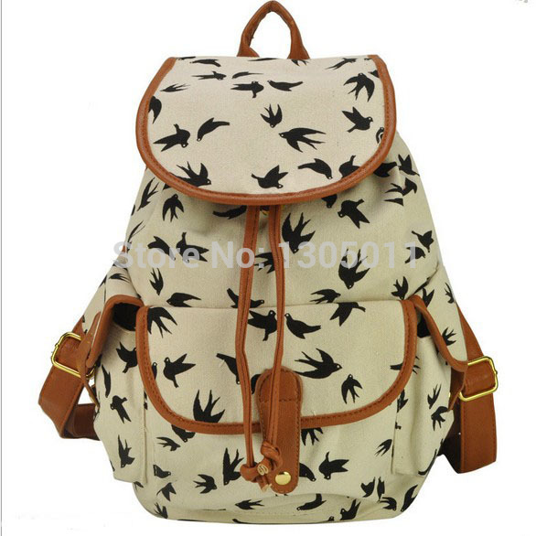 2015 Leather Backpack Mochila Escolar No New Arrival Animal 3 Colors Backpack School Girl Canvas Bag