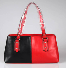 Elegant patchwork handbag Women patchwork totes bag Rivet shoulder bag High Quality With Two Colors TCB11432 Free Shipping