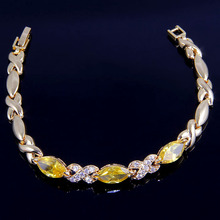 BB1633 BRACELET sparsity 19cm Honey Citrine 925 Silver 18K Gold Filled fashion jewelry