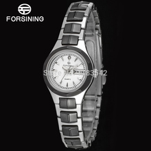 Famous brand FORSINING FSL8017Q4T4 2014 Quartz silver ladies wristwatch stainless steel bracelet best gift shipping free