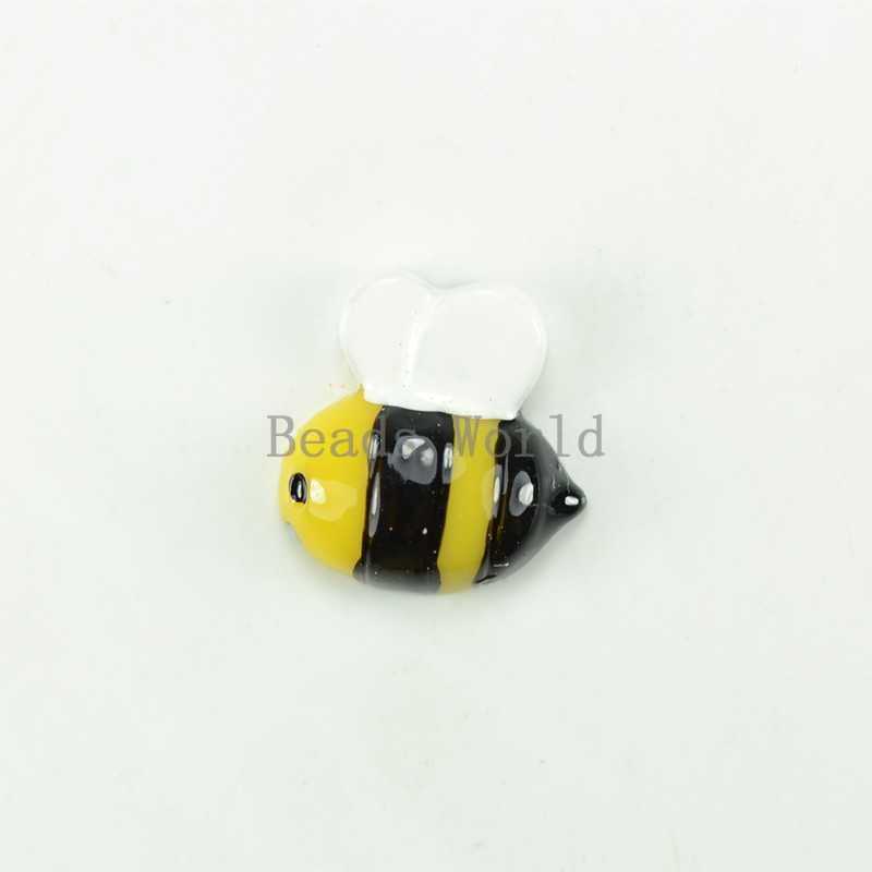 20 Pcs Yellow Bee Resin Flatback Cabochon Scrapbook Embellishment For Handcraft DIY Jewelry Findings 17x17mm W03623