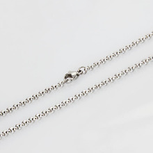 Vintage popcoorn link chain necklace stainless steel metal jewlery for pendant