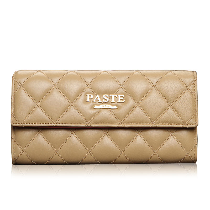 2014 New sheepskin genuine leather women clutch wallet ladies handbags brand womens wallets