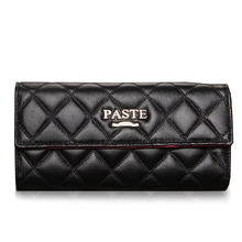 2014 New sheepskin genuine leather women clutch wallet ladies handbags brand womens wallets