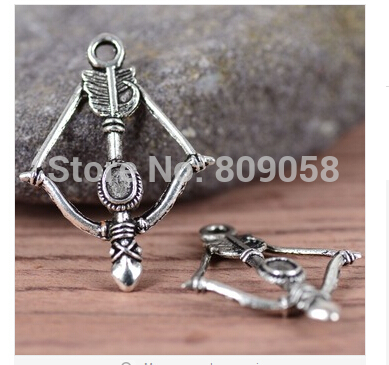 Wholesale 50PCS Antique Silver Cupid Arrow Alloy Charm Pendant Jewelry Finding 25 36mm Fit Fashion Jewelry
