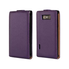 Phone accessory mobile flip case cover+screen protector genuine leather cover for lg optimus L7 P705