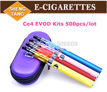 Wholesale Price 500pcs/lot Ce4 Clearomizer Atomizer Evod 650mah 900mah 1100mah E-Cigarette Starter Kits Free DHL Shipping