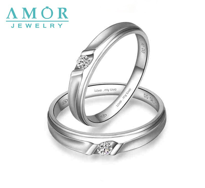 AMOR LOVE MY LOVE SERIES NATURAL DIAMOND 18K WHITE GOLD LOVERS RING JBFZSJZ009