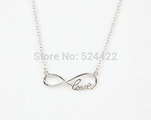 Min 1pc Forever love infinity necklace high quality gold and silver plated jewelry XL097