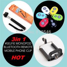 20set(Bluetooth Remote Control Camera Self-Timer shutter+Handheld Extendable Monopod + Stand Holder)for smartphone IOS Android
