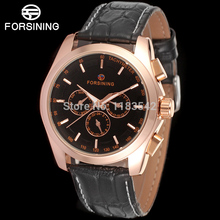 FORSINING FSG6625M3R1 2014 new Automatic fashion dress Men watch tourbillon rose gold wristwatch for men best
