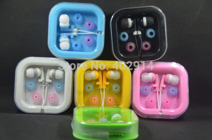 6 color NO mic In-Ear Earbuds Earphone for iPhone 4 Iphone 5 5s Galaxy s4 s5 XPG MP3 Hard BOx retail package 1000pcsd