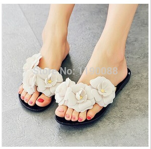 2015 New Women Flat Sandals Melissa Shoes Jelly Shoes Camellia Sandalias Feminina Flip flops Ladies Summer
