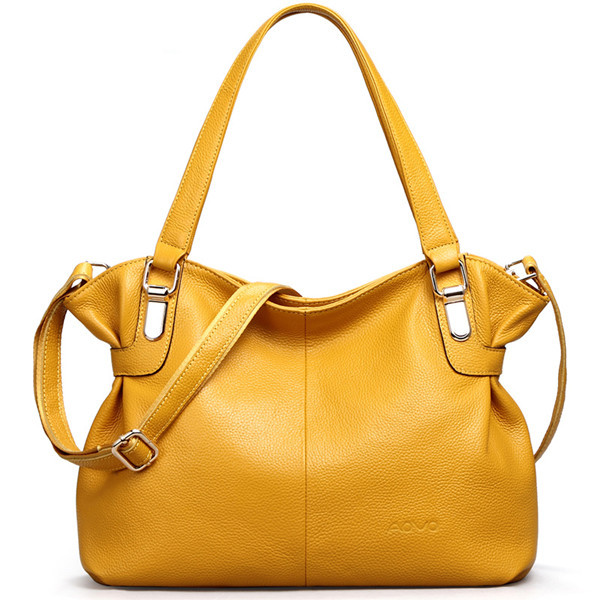 Women's Handbag Fashion Vintage Crocodile Pattern Cowhide Genuine Leat