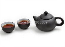 on sales Chinese yixing zisha tea set kongfu tea pot tea cup 3pcs/lot purple clay tea set pot cup free shipping