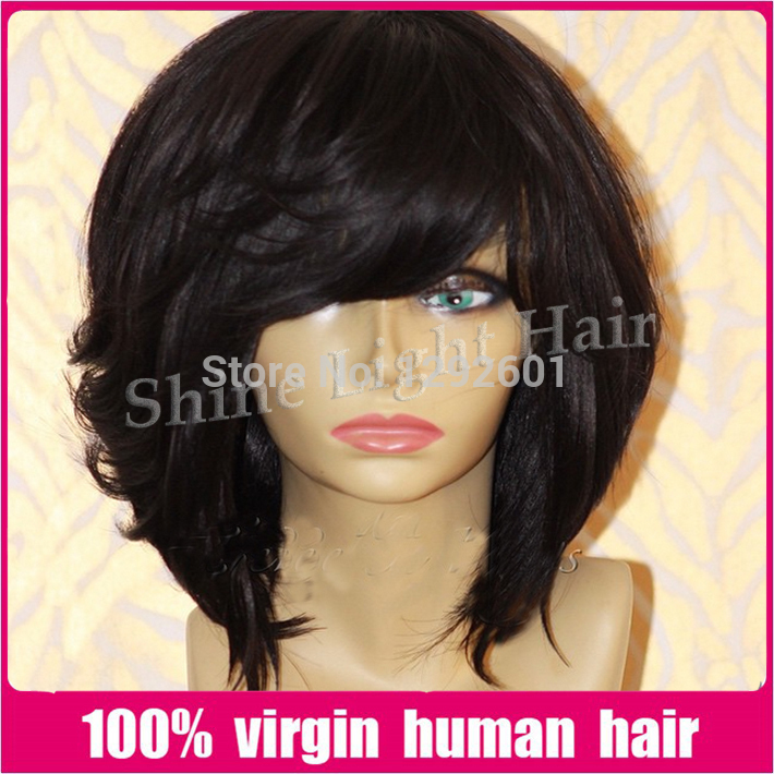 Whole 2017 African American Bob Hair Short Style Wig With Human Hair Short Lace Front Bob Virgin Brazilian 100 7a Glueless Straight Wig With Bleached Knots For Black Women