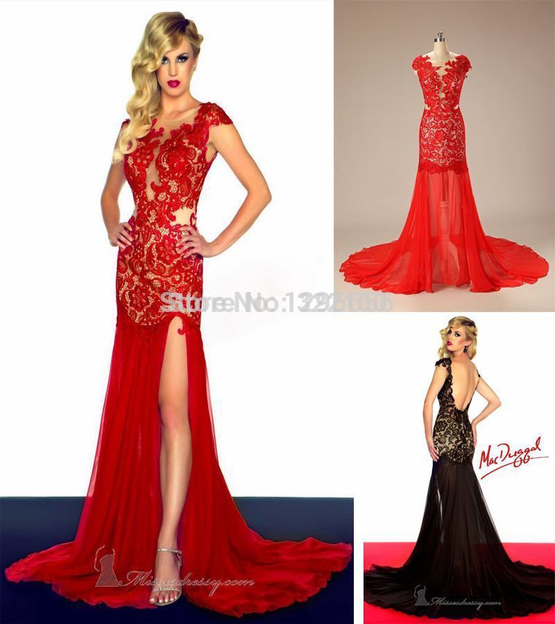 ... Sexy Front Slit Back Open Court Train European Prom Dress 2014 ED2003