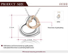 Roxi Fashion Women s Jewelry High Quality Rose White Gold Plated Double Heart Chain Statement Pendant