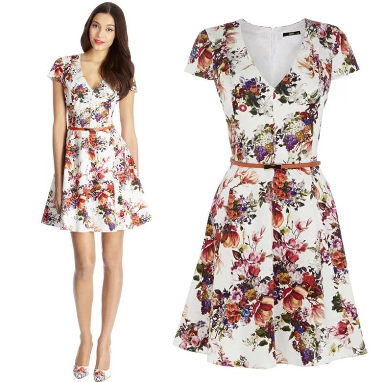 Short sleeve floral dress