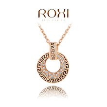 Roxi Fashion Women’s Jewelry High Quality Vintage Style Rose Gold Plated Fretwork Pendant Necklace With Austrian Crystals