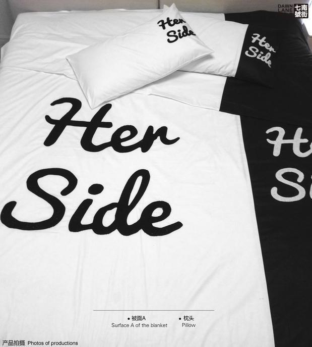 Picture about his side and her side bedding sets duvet covers bed ...
