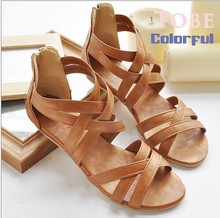 female shoes flat heel gladiator plus size bohemia casual shoes flat sandals