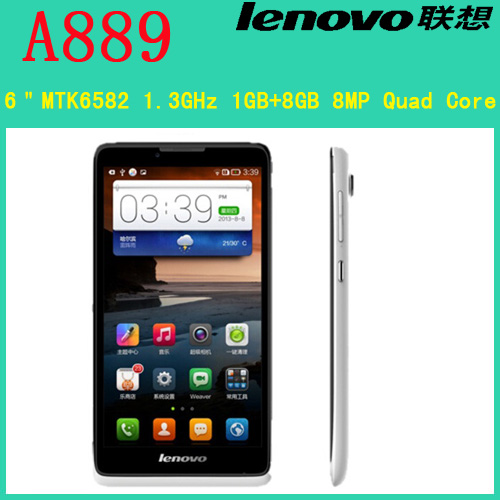 Original Lenovo A889 phone 6 screen MTK6582 Quad Core Cellphone 1GB RAM 8GB ROM Android 4