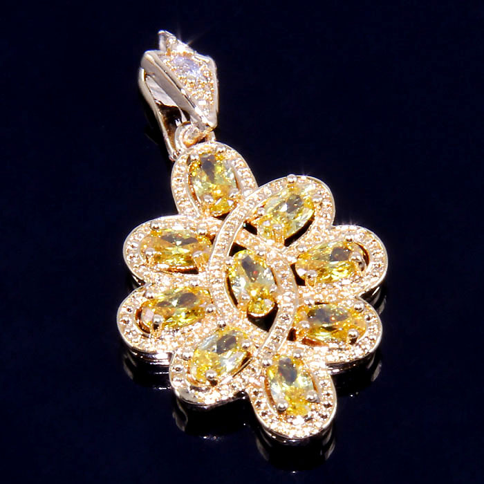 FF2205 PENDANT PROMINENT Honey Citrine 925 Silver 18K Gold Filled jewelry