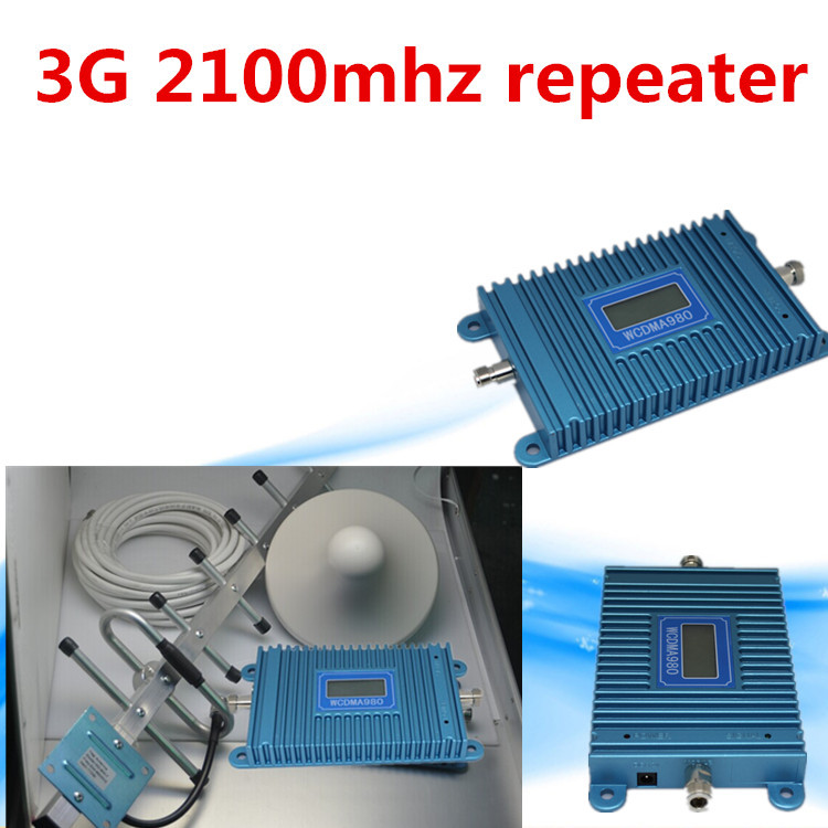 Free Shipping 3G Signal Booster W CDMA 2100MHz Mobile Phone Signal Booster Repeater 3G Amplifier With