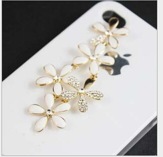 1Set 3D Alloy Crystal Flower DIY Mobile decoration phone decoration DIY phone bag decor Jewelry finding