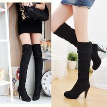 2014 New Seconds Kill Pu Shoes Woman Botas Femininas Women’s Shoes Over The Knee Thigh Stretchy High Heels Boot Four Size Sexy