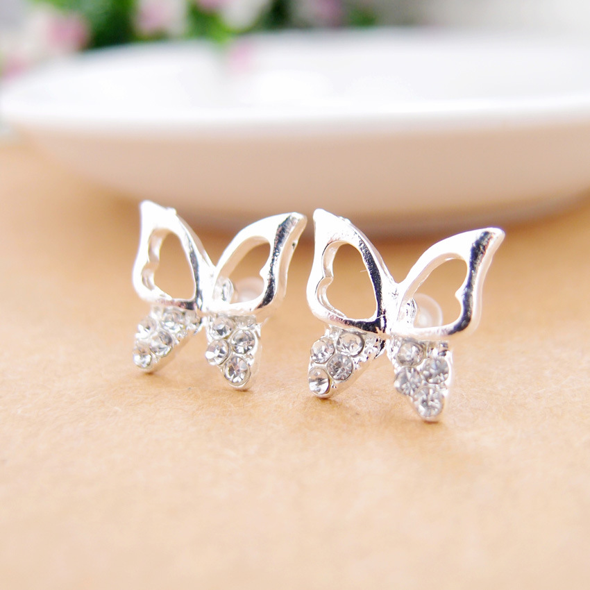 ... fashion-jewelry-inlaid-hollow-butterfly-earrings-Korean-wholesale