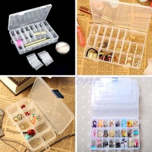 Free Shipping 1PC Adjustable Plastic 24 Compartment Storage Box Earring Jewelry Bin Case Container