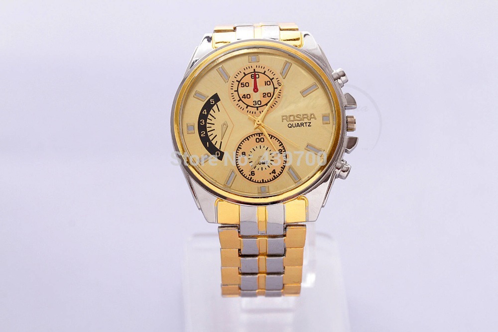 2014 new watch Wholesale 18k gold plated quartz wrist watch men luxury brand Rosra jewelry high