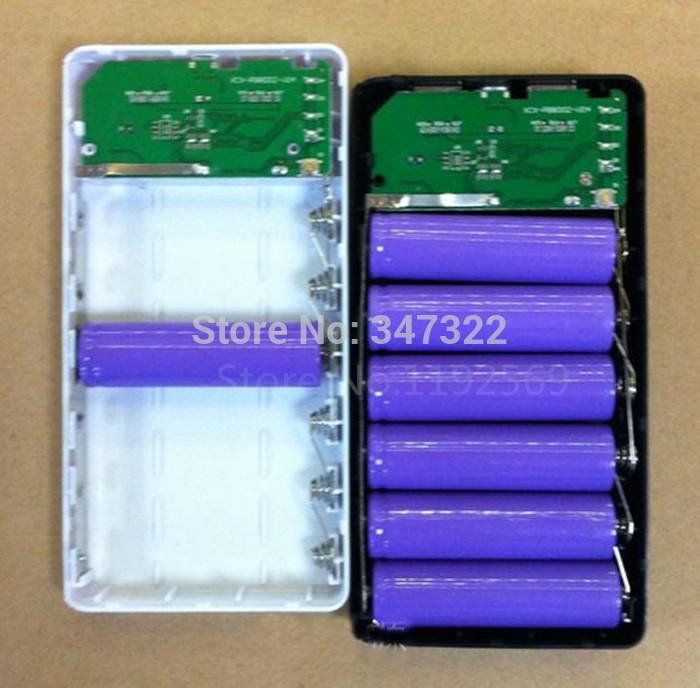 1Pc 6 X 18650 Battery Case Usb Charger 20000mAh Power Bank Battery Case Box Shell With