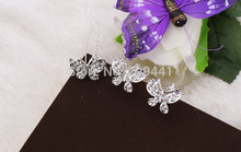 Bride sweet butterfly bling hair stick marriage accessories shining Crystal hairpin